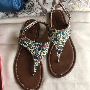 White with flower design sandals